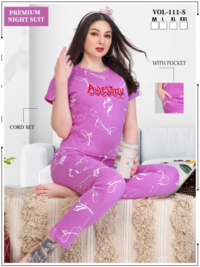 Vol Jc 111 S Sinker Hosiery Cotton Summer Special Co Ords Set Night Suit Suppliers In India
